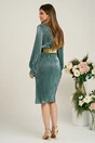 Rochie Ella Collection Noria eleganta din lurex verde