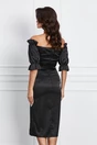 Rochie Ella Collection Sarah eleganta din tafta neagra cu umerii goi