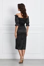 Rochie Ella Collection Sarah eleganta din tafta neagra cu umerii goi