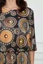 Rochie Erika neagra cu imprimeu galben mustar