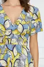 Rochie Fabia bleu cu imprimeu galben
