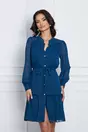 Rochie Fiona bleumarin cu cordon in talie