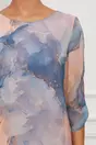 Rochie Fiona roz cu imprimeu bleu