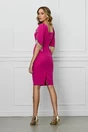 Rochie fucsia cu franjuri din strasuri la maneci