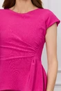 Rochie fucsia cu peplum si volan pe fusta