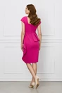 Rochie fucsia cu peplum si volan pe fusta