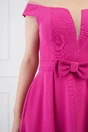 Rochie fucsia lunga cu funda in talie