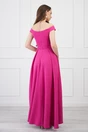 Rochie fucsia lunga cu funda in talie