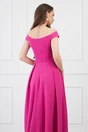 Rochie fucsia lunga cu funda in talie