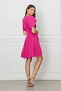 Rochie fucsia scurta cu volane la maneci