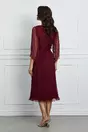 Rochie Ginette bordo din matase cu paiete pe bust