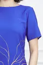 Rochie Ioana albastra cu imprimeu galben