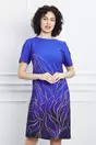 Rochie Ioana albastra cu imprimeu galben
