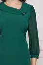 Rochie Iulia verde cu volan plisat la baza