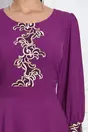 Rochie Ivona mov cu broderie bej