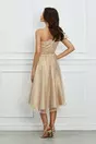 Rochie eleganta din tull ivory cu funda pe umar