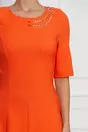 Rochie Izabela orange cu accesoriu metalic tip lant