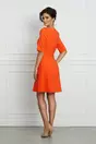 Rochie Izabela orange cu accesoriu metalic tip lant