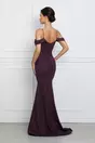 Rochie Jasmine lunga mov cu glitter