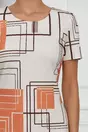 Rochie Jennifer cu imprimeu geometric maro-orange