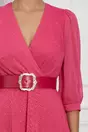 Rochie Karina roz cu insertii din fir lurex