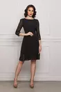Rochie Kate neagra cu volan la baza si insertii aurii