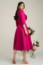 Rochie LaDonna fucsia clos de ocazie cu guler maxi si nasturi perluta