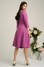Rochie LaDonna lila midi cu decolteu adanc si brosa detasabila