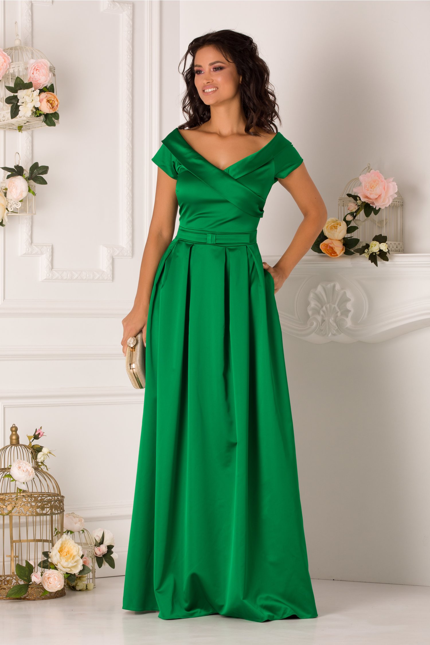 Rochie LaDonna lunga verde de ocazie