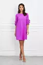 Rochie LaDonna mov cu funde pe maneci