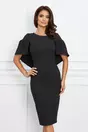 Rochie LaDonna neagra cu aplicatie tip capa