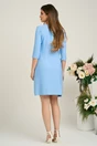 Rochie LaDonna office din stofa bleu cu nasturi perlati