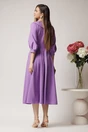 Rochie LaDonna office din stofa lila cu bust petrecut si rever