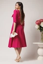 Rochie LaDonna office din stofa magenta cu funda la bust