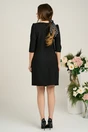 Rochie LaDonna office din stofa neagra cu nasturi perlati