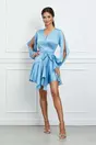 Rochie LaDonna petrecuta bleu cu volan