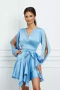 Rochie LaDonna petrecuta bleu cu volan