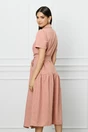 Rochie LaDonna roz prafuit cu cordon in talie