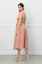 Rochie LaDonna roz prafuit cu cordon in talie