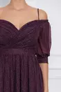 Rochie Larisa mov cu glitter si umeri goi