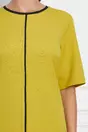 Rochie Larisa verde lime cu volan plisat la baza