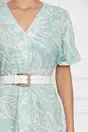 Rochie Larry verde mint cu imprimeu si curea in talie