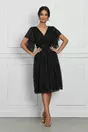 Rochie Laura neagra cu fir lurex si paiete in talie