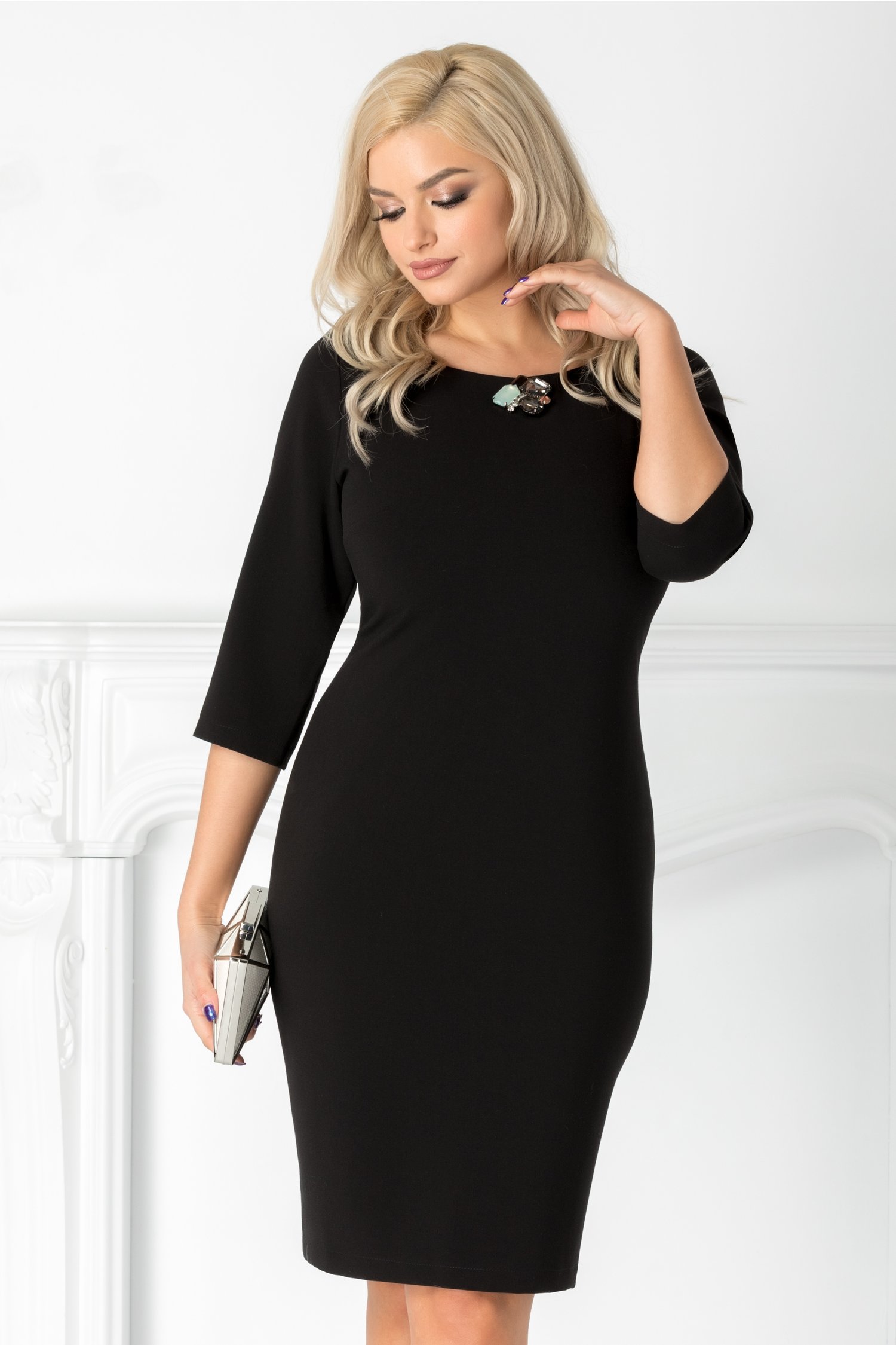 Rochie Laurel neagra cu maneci trei sferturi