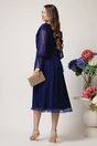 Rochie Leonard Collection de ocazie din matase naturala bleumarin