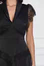 Rochie Leonard Collection din satin cu insertii din dantela