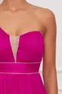 Rochie Leonard Collection fucsia din matase cu un umar gol