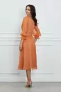 Rochie Leonard Collection orange din matase naturala