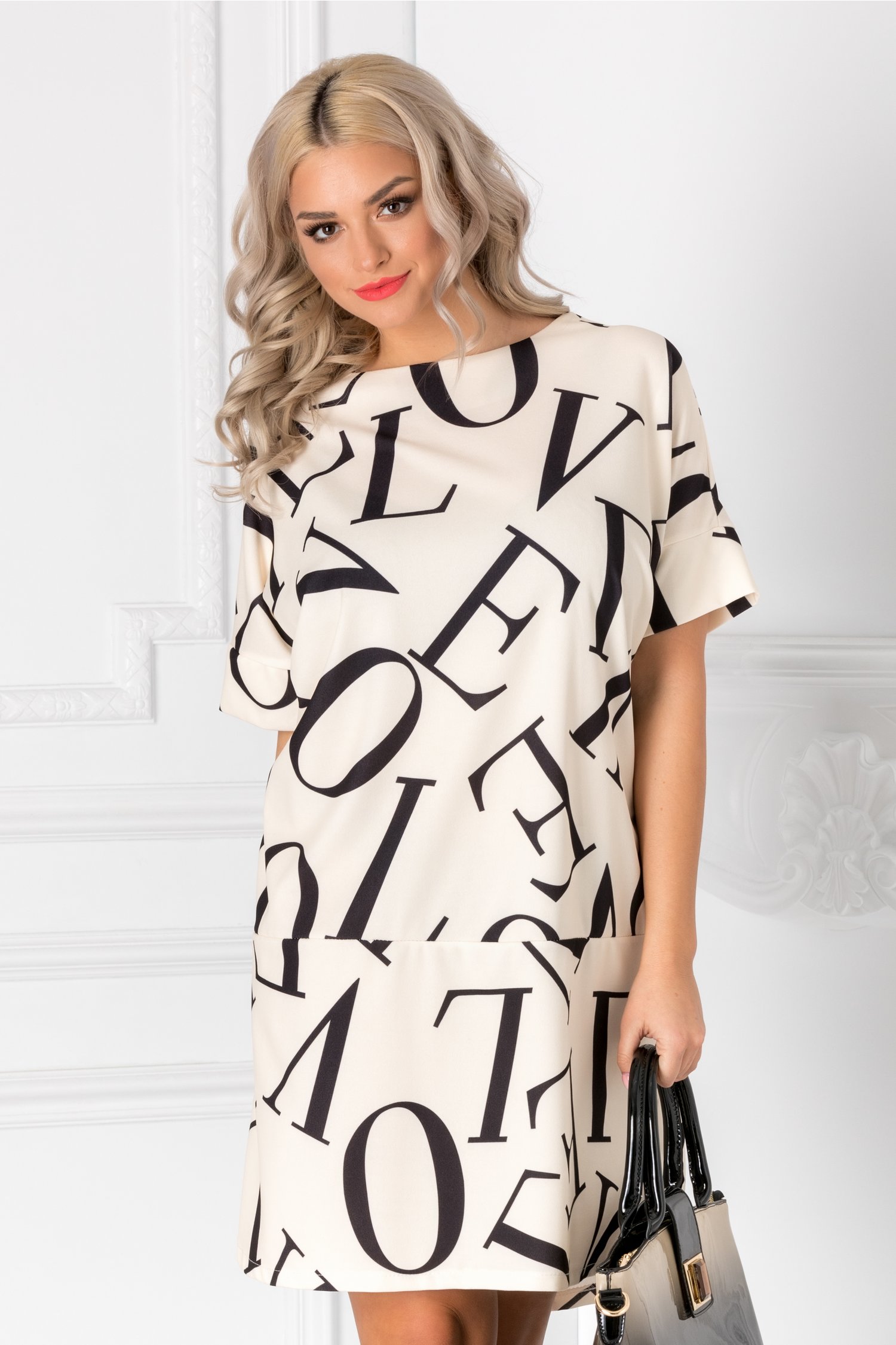 Rochie Letter ivory over size