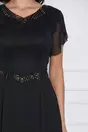 Rochie Linda neagra cu glitter in talie si la decolteu